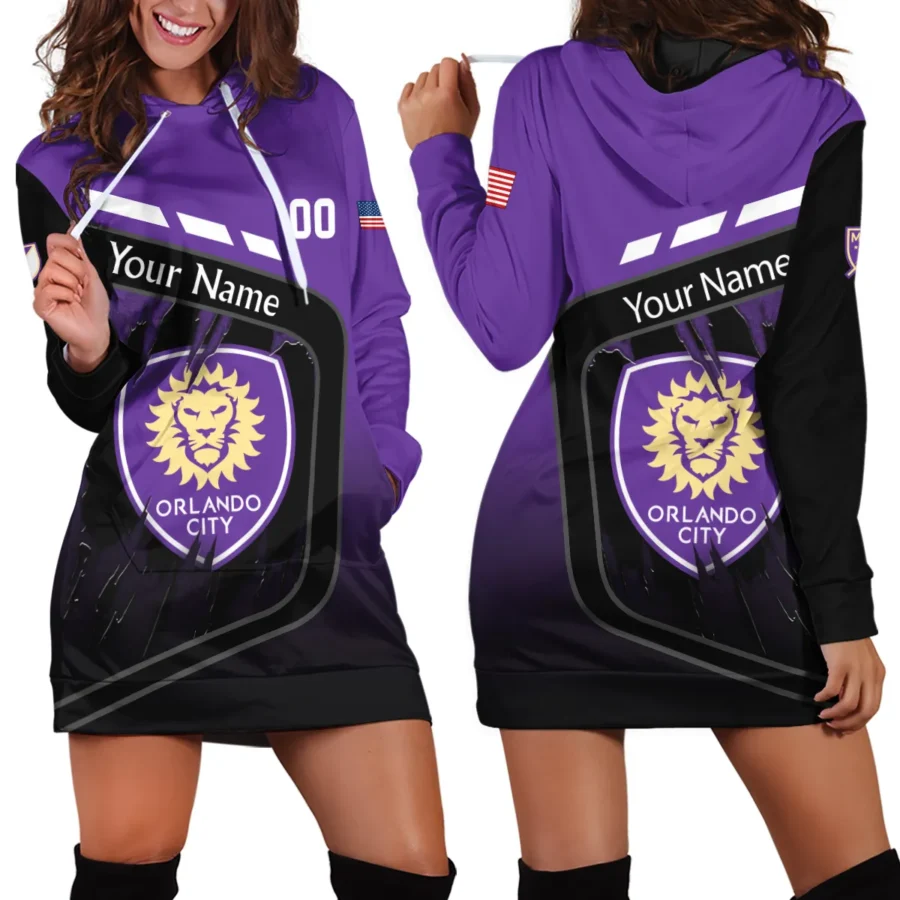 MLS Orlando City Exclusive All Over Prints BLMLS51024A1ORLHDR - Hoodie Dress