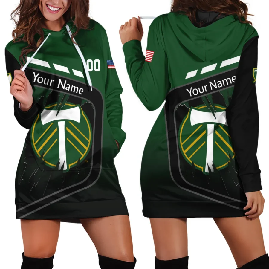 MLS Portland Timbers Exclusive All Over Prints BLMLS51024A1PORHDR - Hoodie Dress