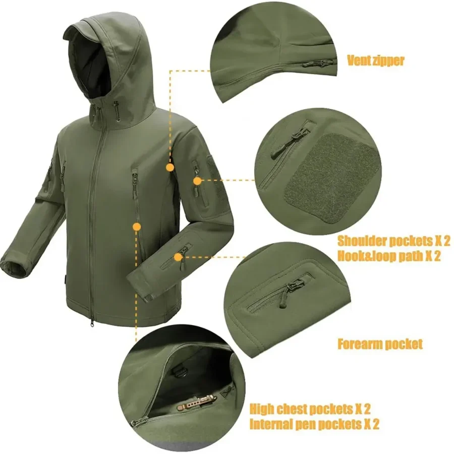 Scotty Cameron Masters Tournament Exclusive Logo Hooded Military Tactical Jacket HOMT231024A01SCTJ - ArmyGreen