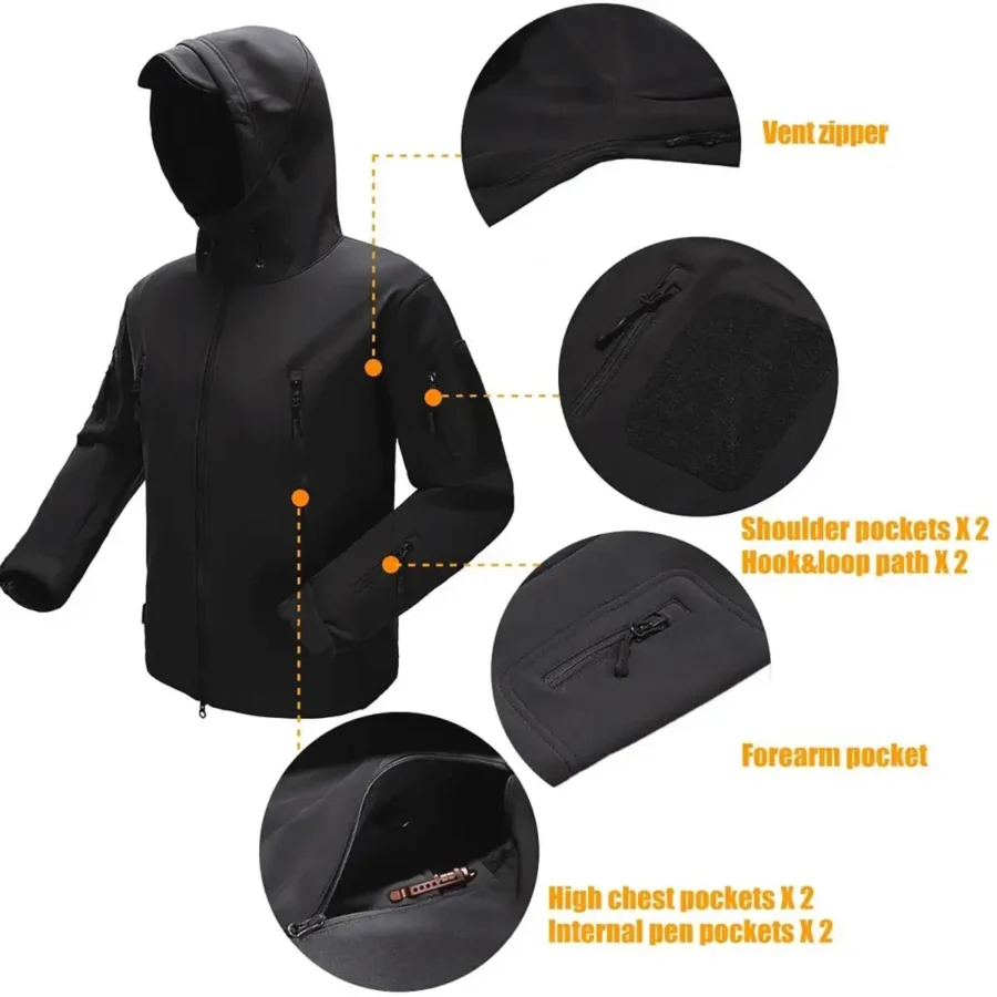 Bridgestone Golf Masters Tournament Exclusive Logo Hooded Military Tactical Jacket HOMT231024A01BRTJ - Black