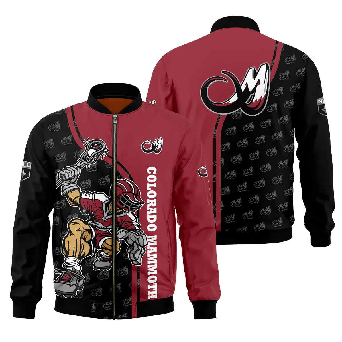 Color Lacrosse Player Background Bomber Jacket  Colorado Mammoth NLL All Over Prints HONLL290724A01COLBB