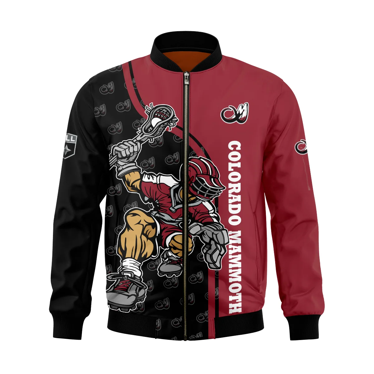 Color Lacrosse Player Background Bomber Jacket  Colorado Mammoth NLL All Over Prints HONLL290724A01COLBB