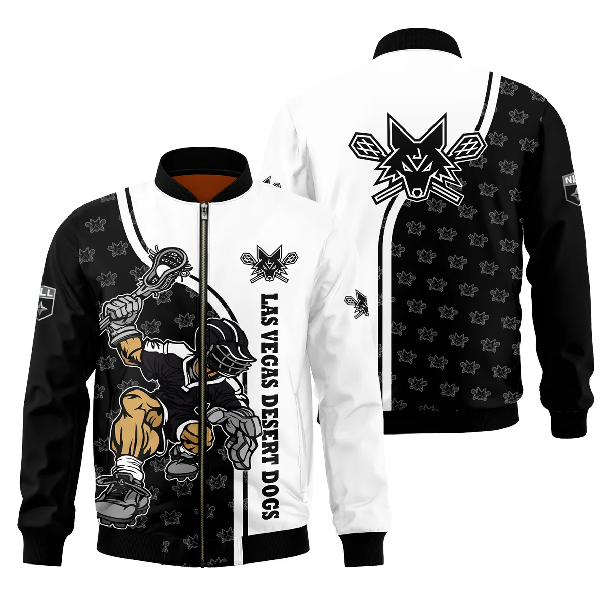 Color Lacrosse Player Background Bomber Jacket  Buffalo Bandits NLL All Over Prints HONLL290724A01BUFBB