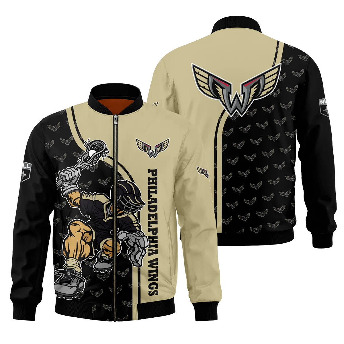 Color Lacrosse Player Background Bomber Jacket  Las Vegas Desert Dogs NLL All Over Prints HONLL290724A01LVDBB