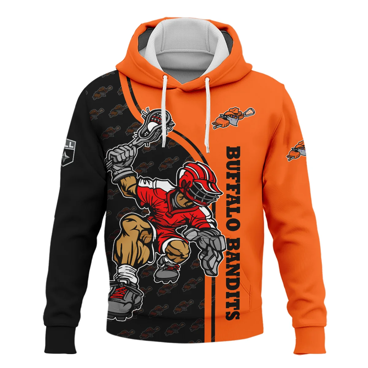 Color Lacrosse Player Background Hoodie Buffalo Bandits NLL All Over Prints HONLL290724A01BUFHD