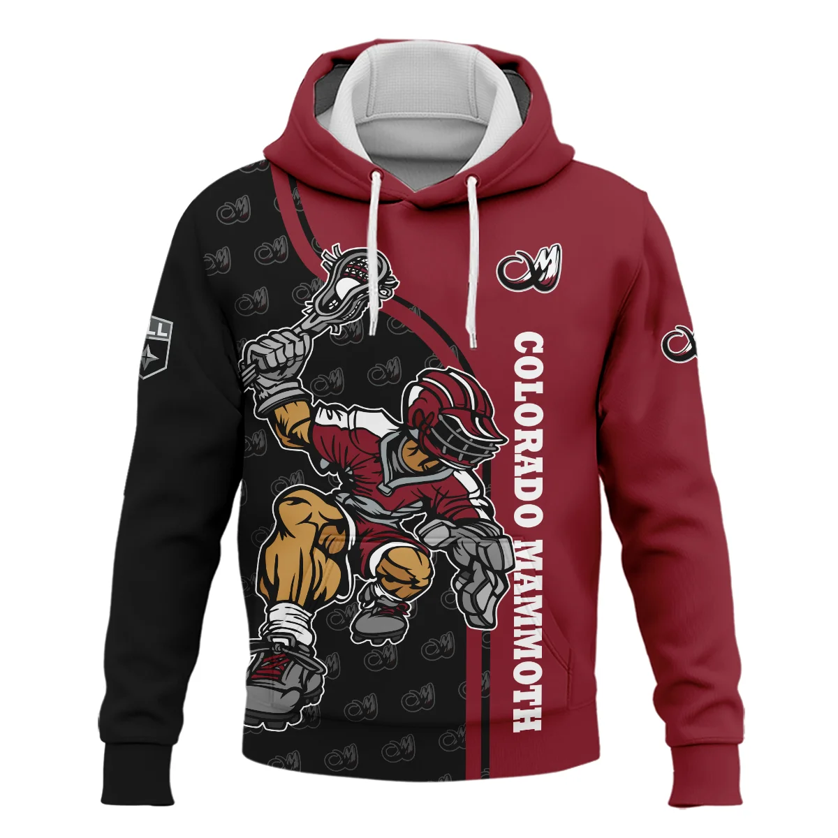 Color Lacrosse Player Background Hoodie Colorado Mammoth NLL All Over Prints HONLL290724A01COLHD