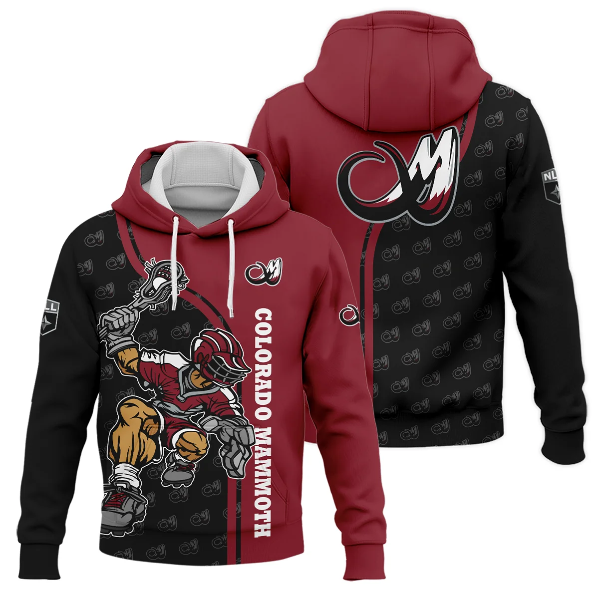 Color Lacrosse Player Background Hoodie Georgia Swarm NLL All Over Prints HONLL290724A01GEOHD