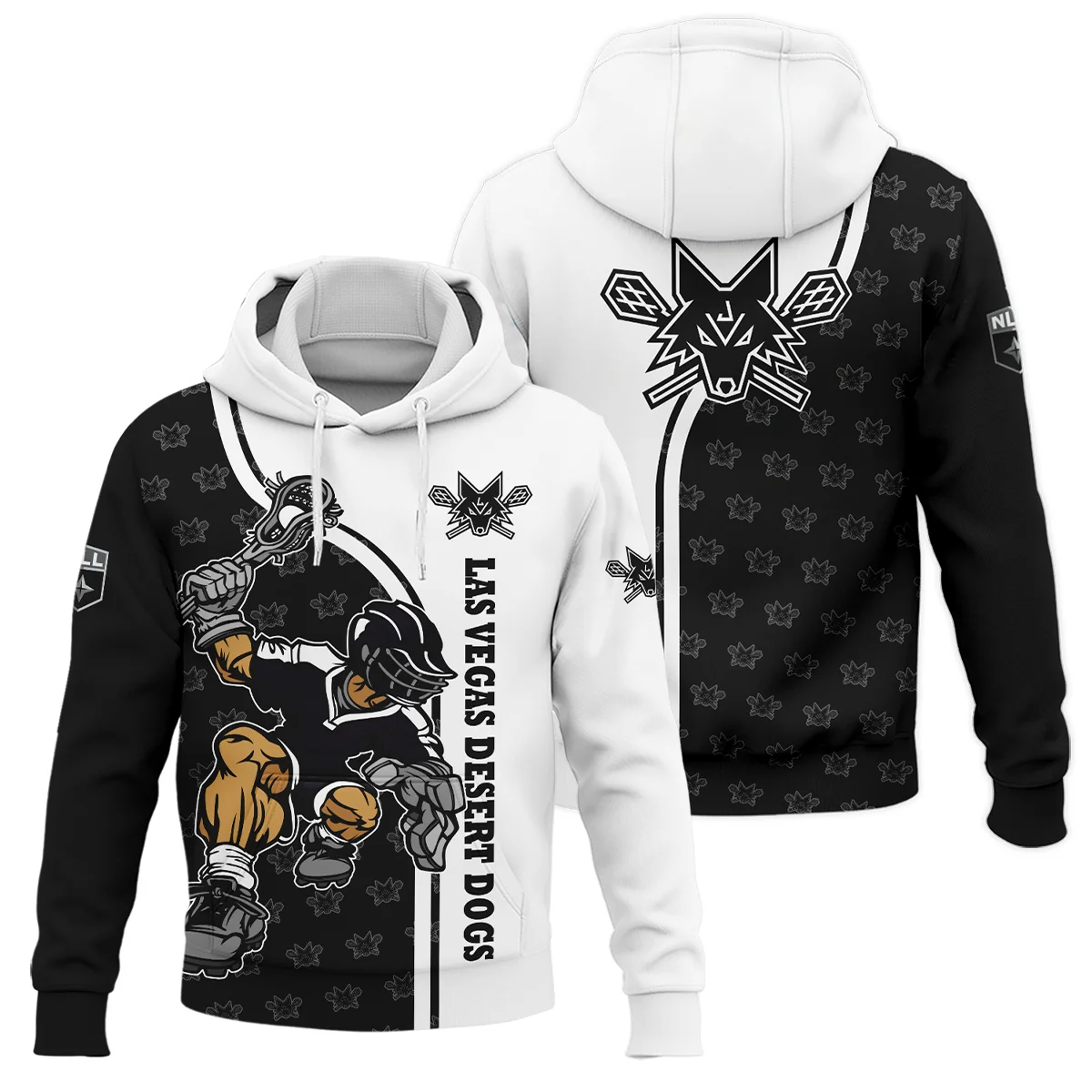 Color Lacrosse Player Background Hoodie Las Vegas Desert Dogs NLL All Over Prints HONLL290724A01LVDHD