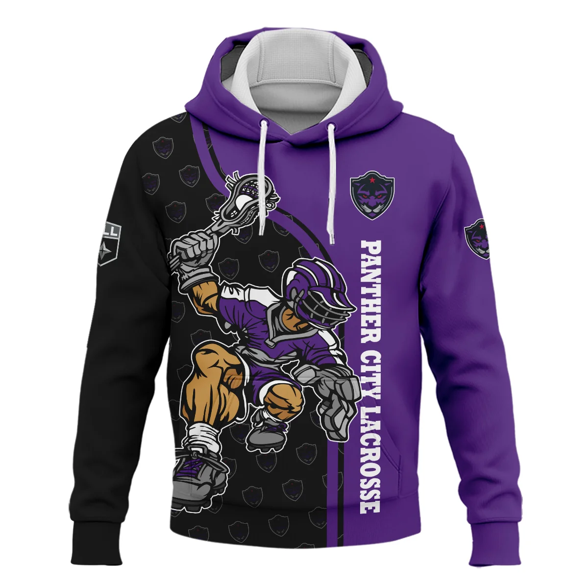 Color Lacrosse Player Background Hoodie Panther City Lacrosse NLL All Over Prints HONLL290724A01PCLHD