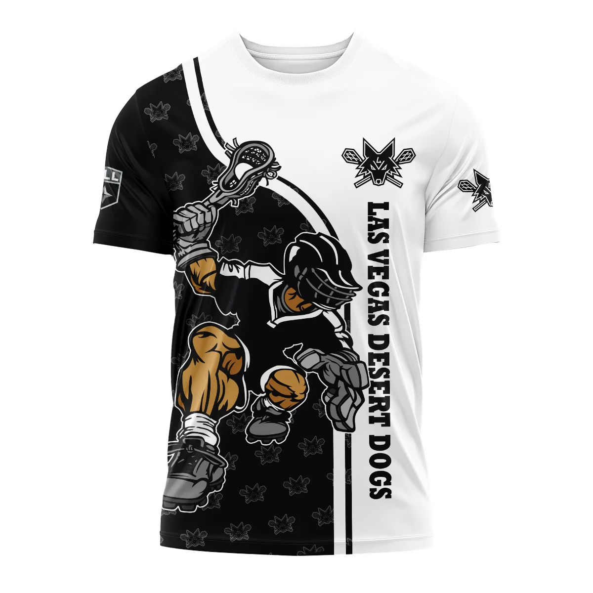 Color Lacrosse Player Background T-Shirt Las Vegas Desert Dogs NLL All Over Prints HONLL290724A01LVDTS