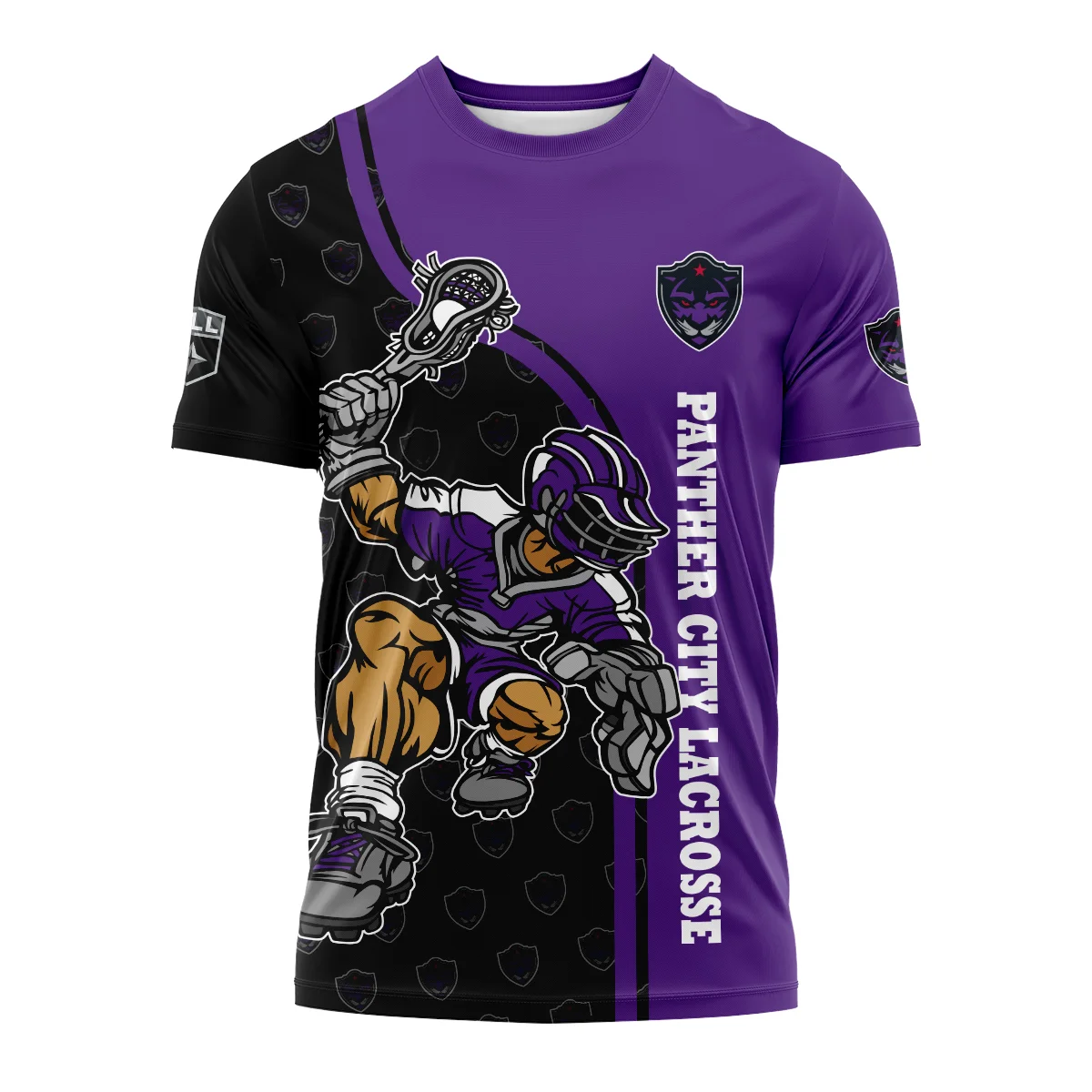 Color Lacrosse Player Background T-Shirt Panther City Lacrosse NLL All Over Prints HONLL290724A01PCLTS