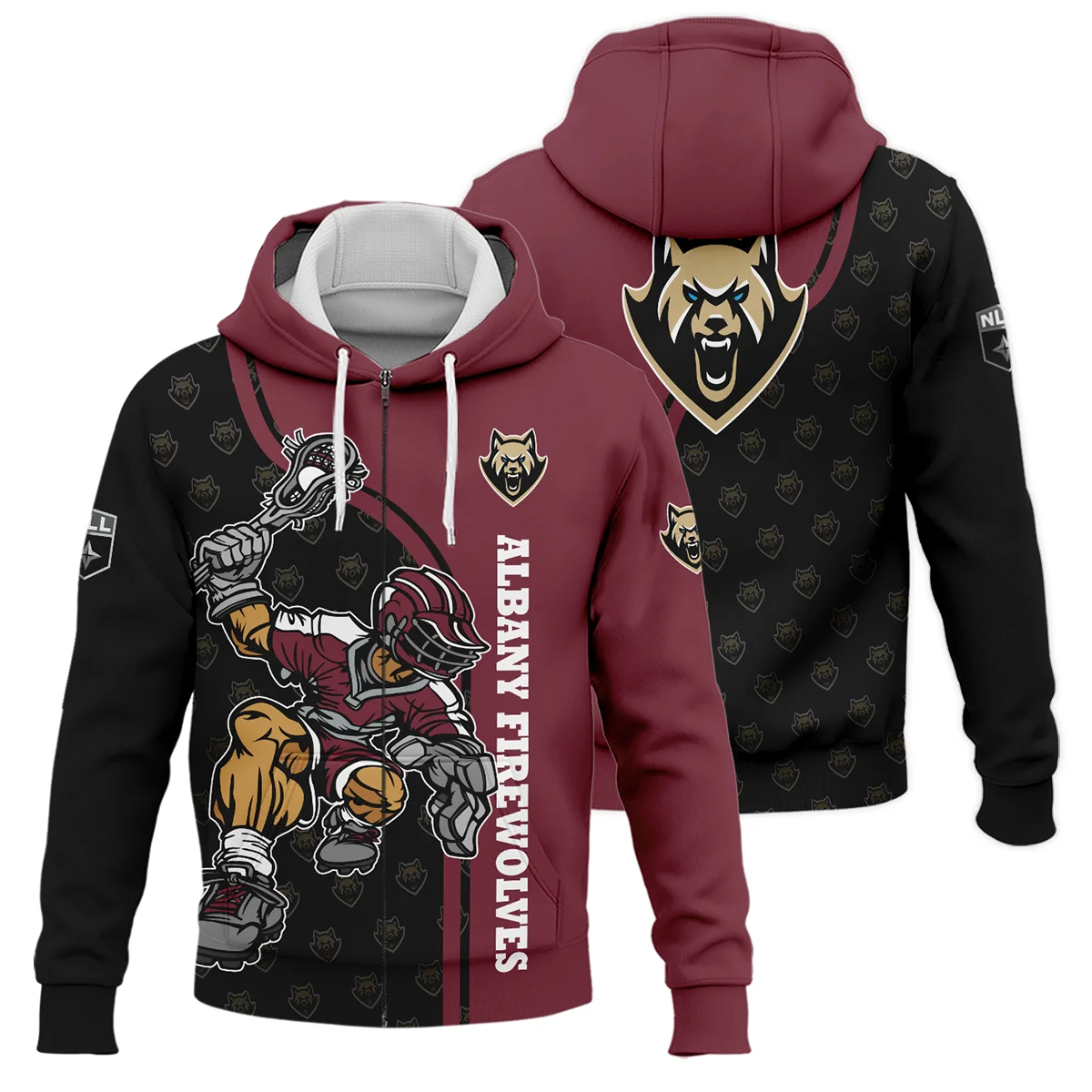 Color Lacrosse Player Background Zipper Hoodie Colorado Mammoth NLL All Over Prints HONLL290724A01COLZHD