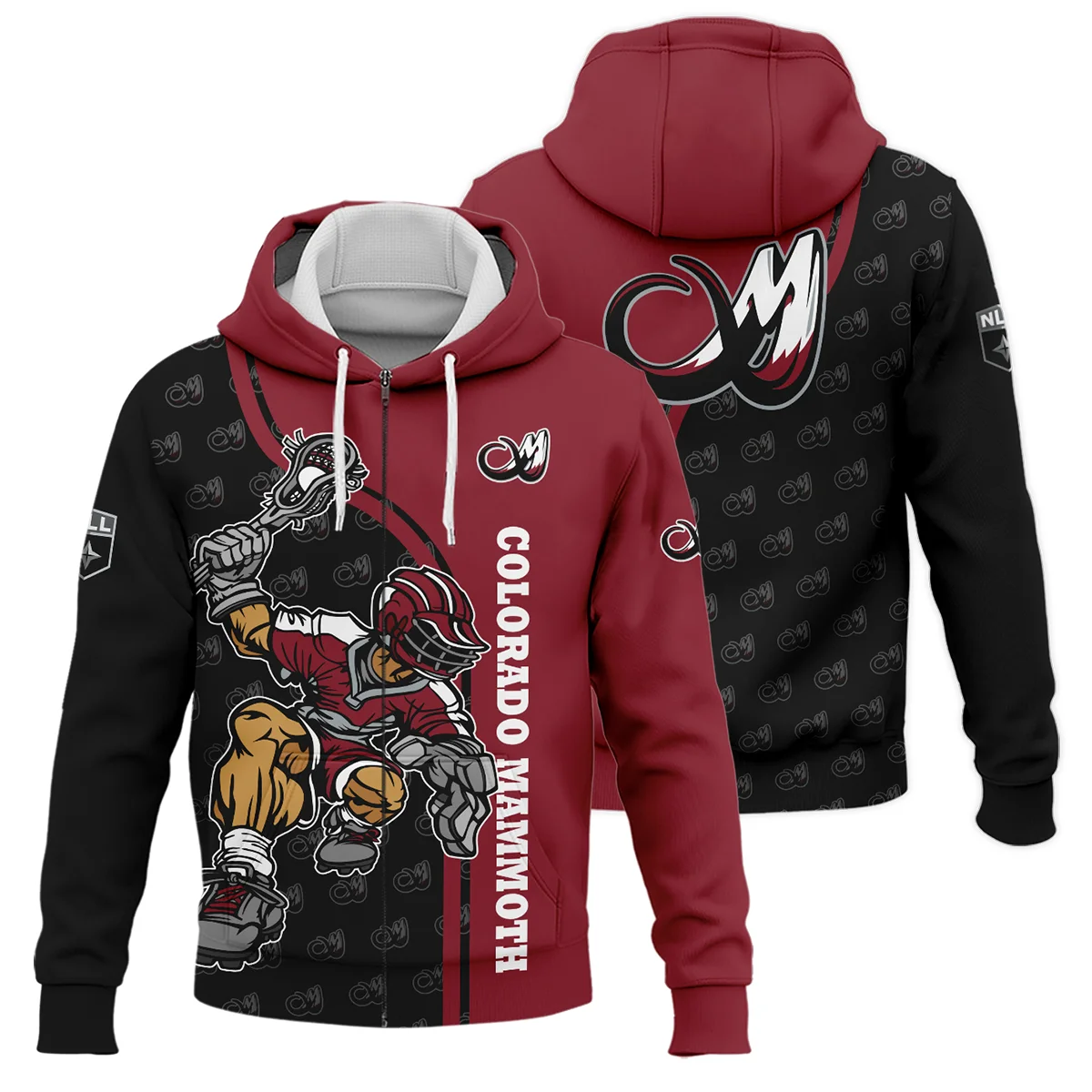 Color Lacrosse Player Background Zipper Hoodie Georgia Swarm NLL All Over Prints HONLL290724A01GEOZHD