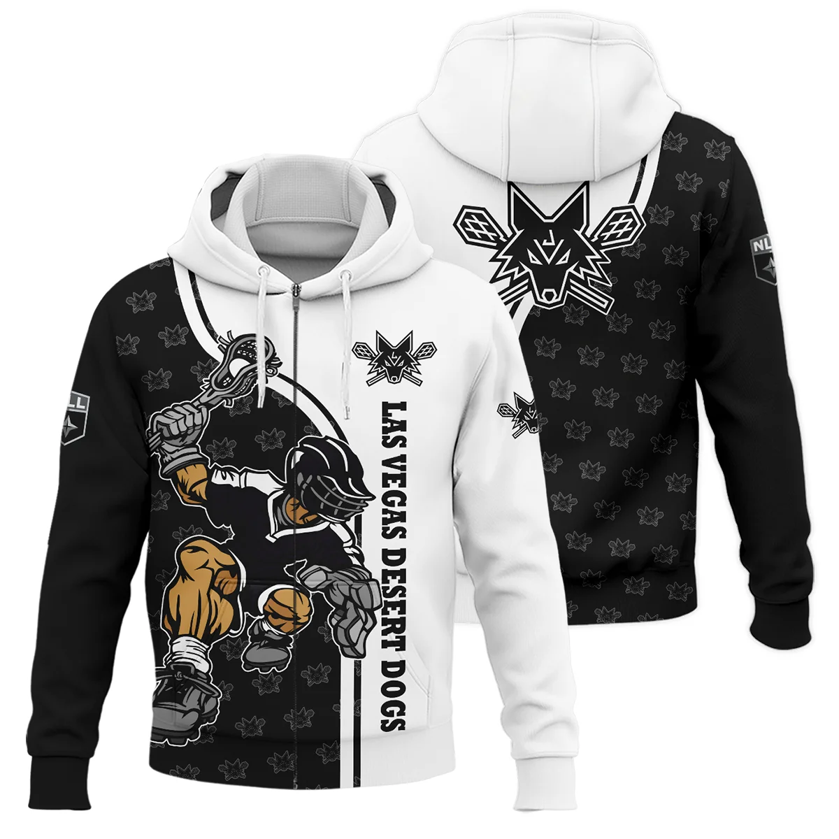 Color Lacrosse Player Background Zipper Hoodie Philadelphia Wings NLL All Over Prints HONLL290724A01PHIZHD