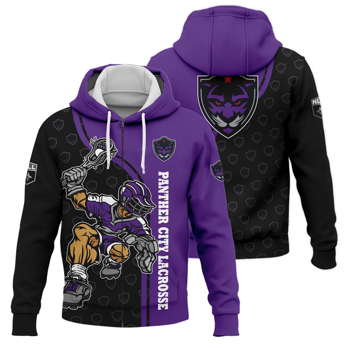 Color Lacrosse Player Background Zipper Hoodie Philadelphia Wings NLL All Over Prints HONLL290724A01PHIZHD