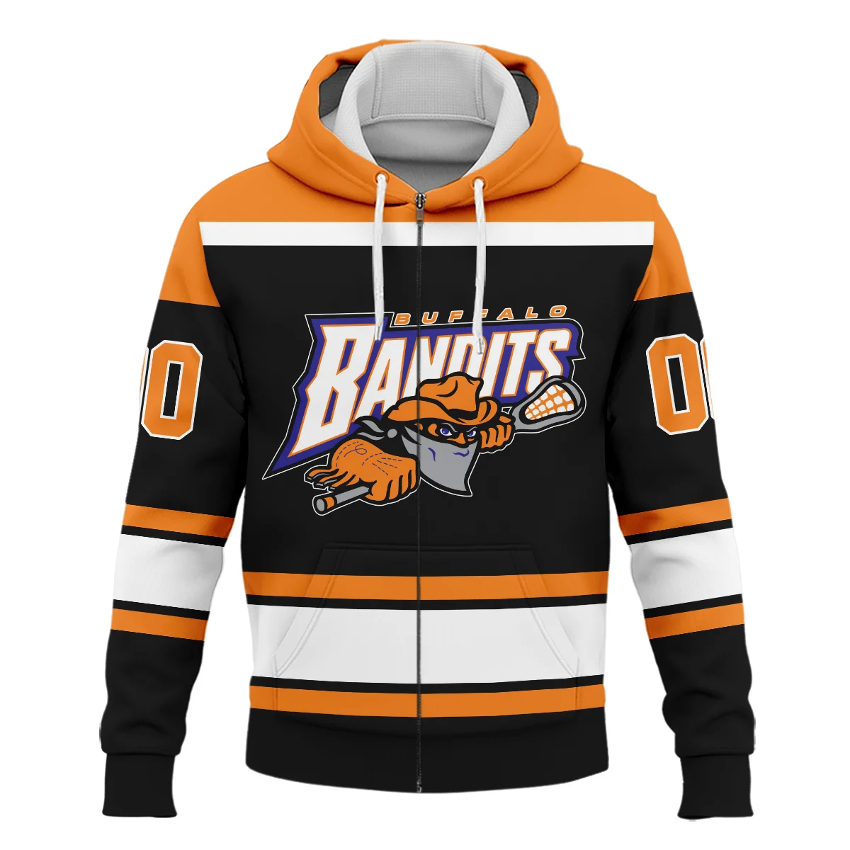 Color Mix Bacground Zipper Hoodie Buffalo Bandits NLL All Over Prints HONLL270724A01BUFZHD