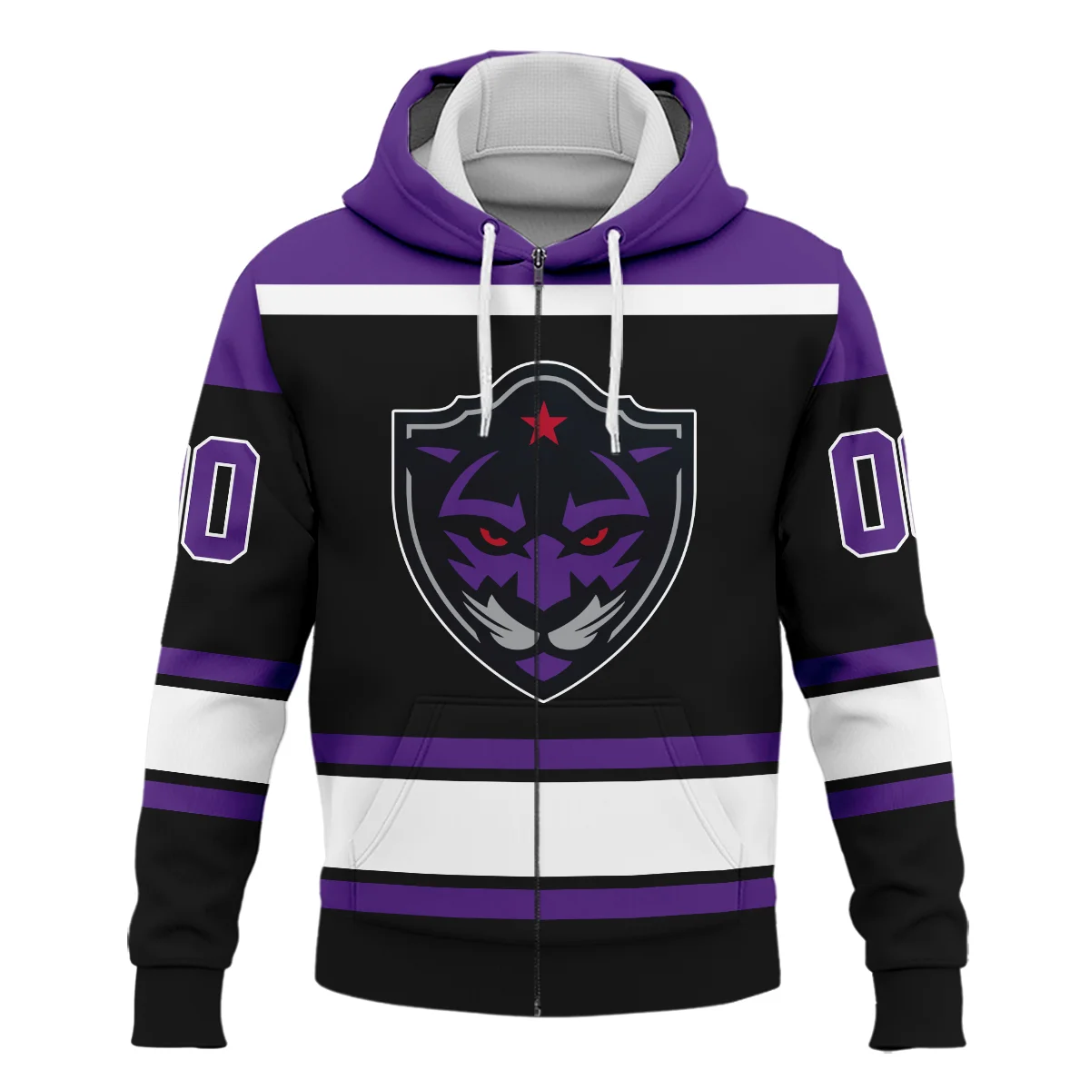 Color Mix Bacground Zipper Hoodie Panther City Lacrosse NLL All Over Prints HONLL270724A01PCLZHD