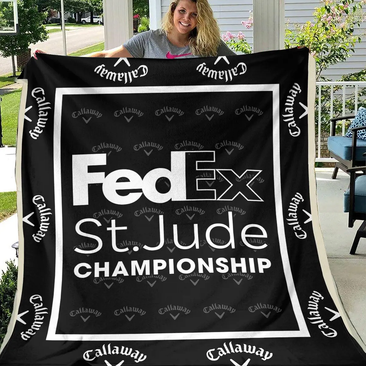 FedEx St. Jude Championship Tournament Callaway Brand Exclusive Logo All Over Prints BLFED221024A01CLWBLK - Blanket