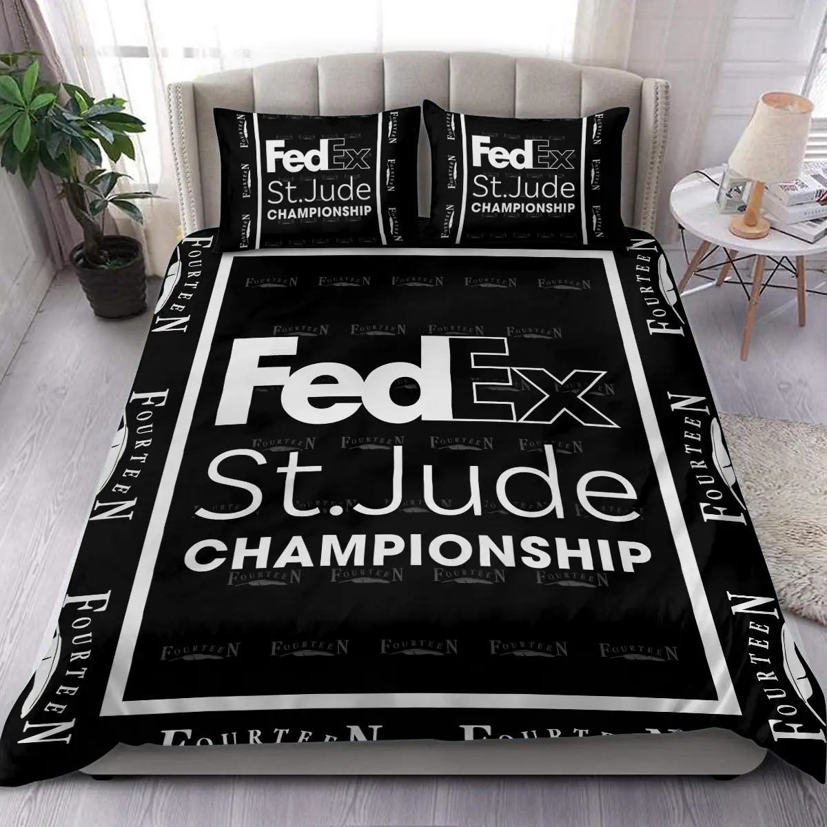 FedEx St. Jude Championship Tournament Fourteen Golf Brand Exclusive Logo All Over Prints BLFED221024A01FGBLK - Blanket