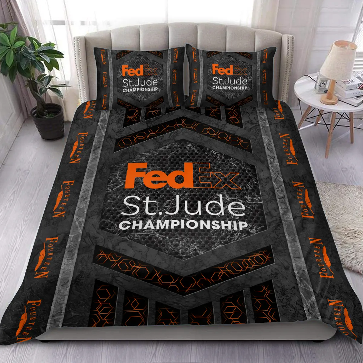 FedEx St. Jude Championship Tournament Fourteen Golf Brand Exclusive Logo All Over Prints BLFED231024A01FGBLK - Blanket