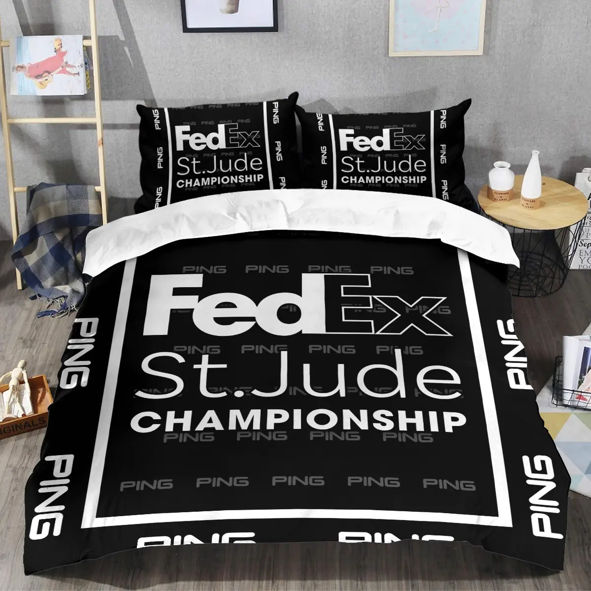 FedEx St. Jude Championship Tournament Ping Brand Exclusive Logo All Over Prints BLFED221024A01PISJT - Bedding Set