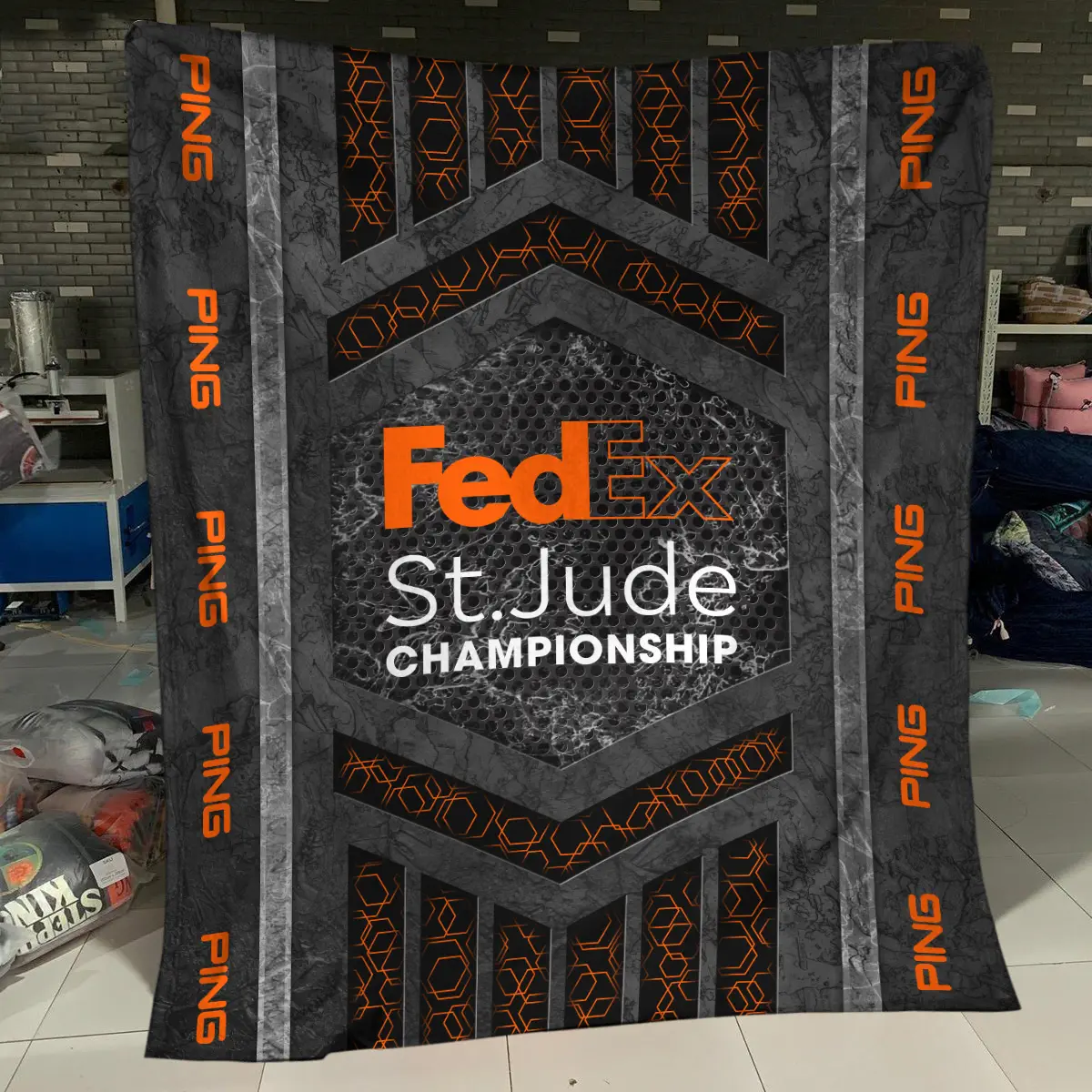 FedEx St. Jude Championship Tournament Ping Brand Exclusive Logo All Over Prints BLFED231024A01PIBLK - Blanket