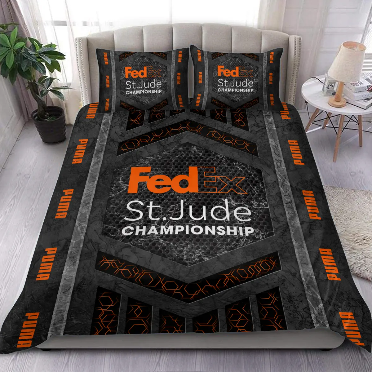 FedEx St. Jude Championship Tournament PUMA Golf Brand Exclusive Logo All Over Prints BLFED231024A01PUMBLK - Blanket