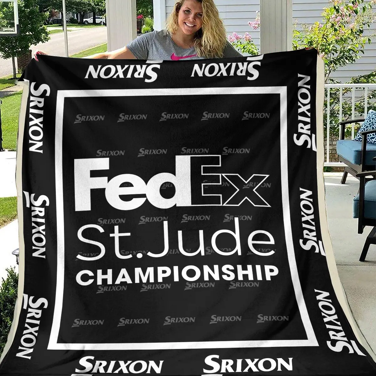 FedEx St. Jude Championship Tournament Srixon Brand Exclusive Logo All Over Prints BLFED221024A01SRBLK - Blanket