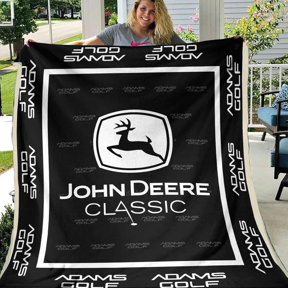 John Deere Classic Tournament Adams Golf Brand Exclusive Logo All Over Prints BLJDC221024A01AGBLK - Blanket