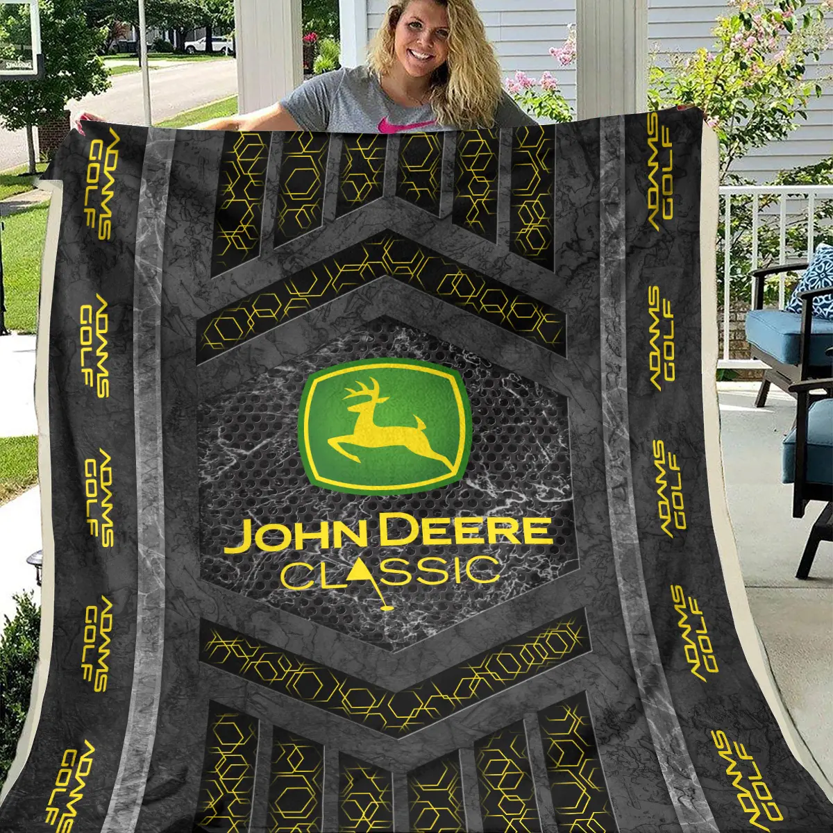 John Deere Classic Tournament Adams Golf Brand Exclusive Logo All Over Prints BLJDC231024A01AGBLK - Blanket