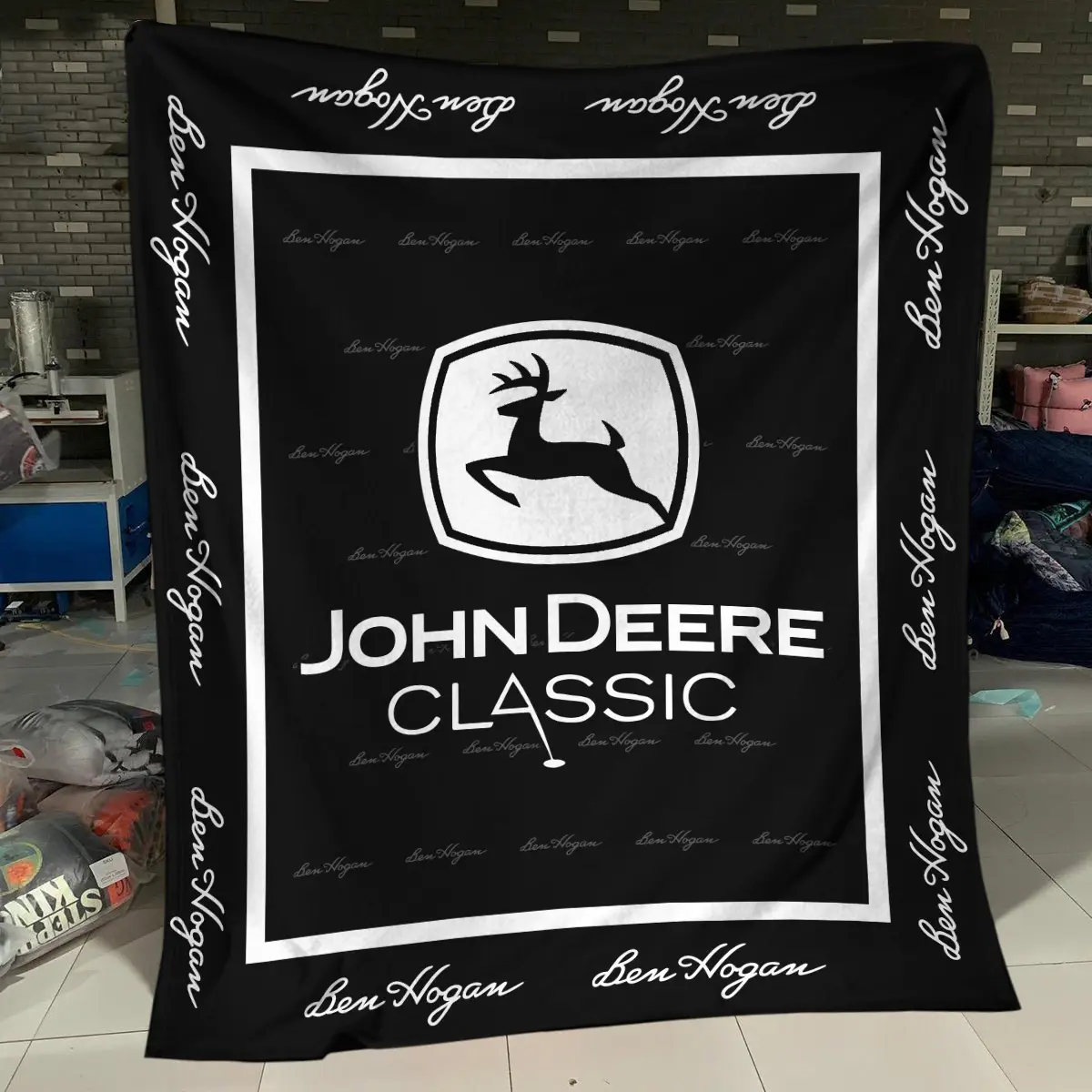 John Deere Classic Tournament Ben Hogan Brand Exclusive Logo All Over Prints BLJDC221024A01BHBLK - Blanket