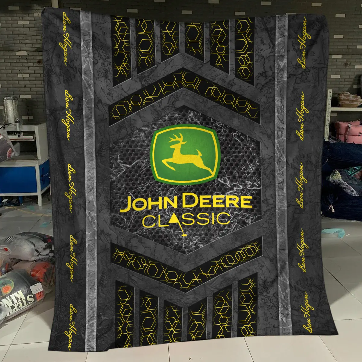 John Deere Classic Tournament Ben Hogan Brand Exclusive Logo All Over Prints BLJDC231024A01BHBLK - Blanket