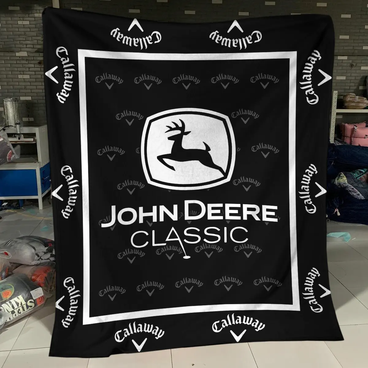 John Deere Classic Tournament Callaway Brand Exclusive Logo All Over Prints BLJDC221024A01CLWBLK - Blanket