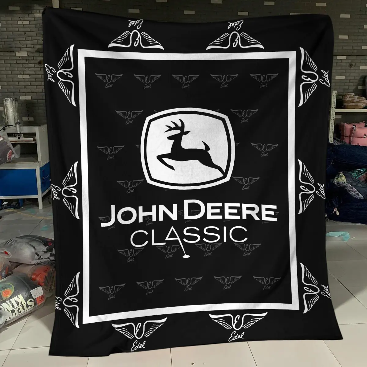 John Deere Classic Tournament Edel Golf Brand Exclusive Logo All Over Prints BLJDC221024A01EGBLK - Blanket