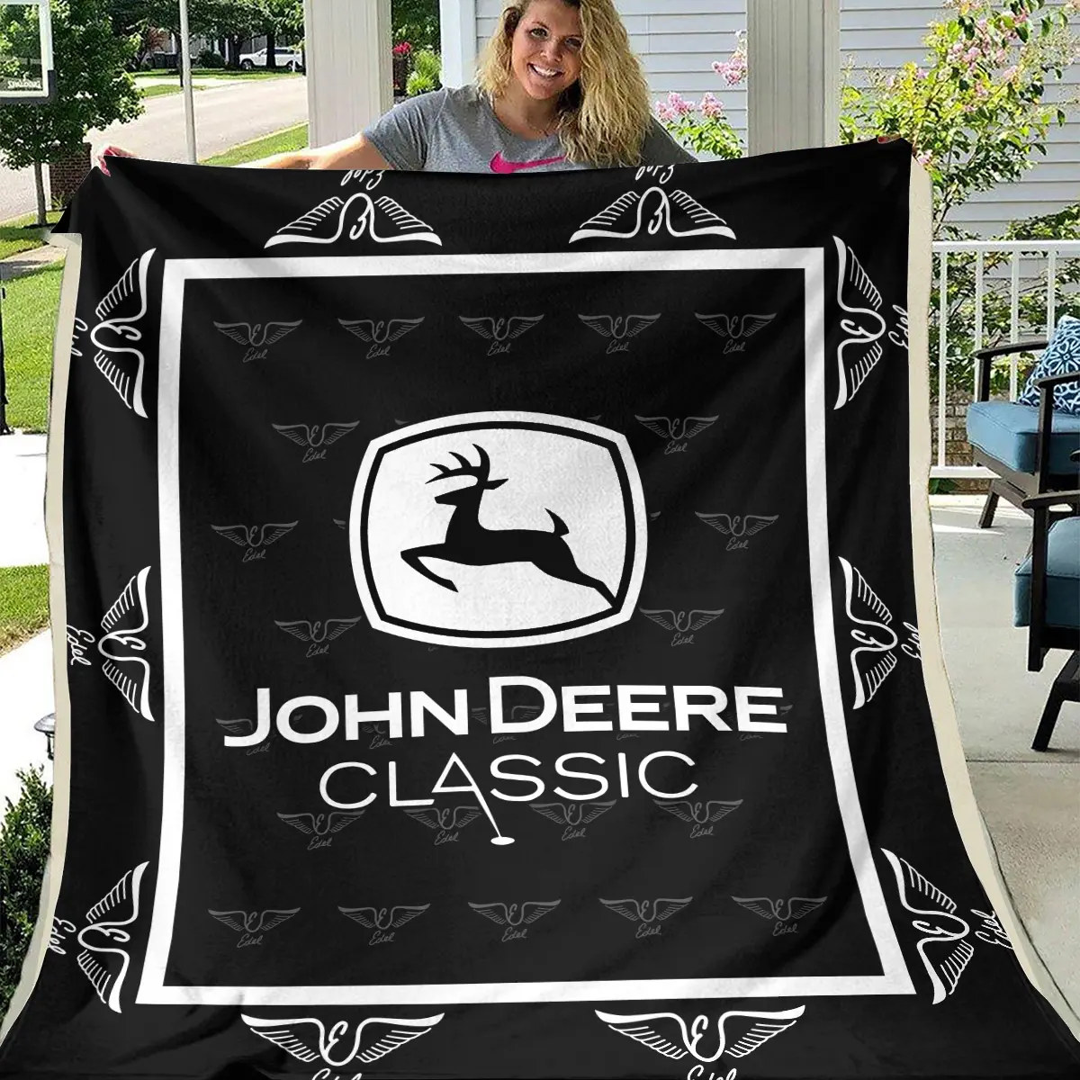 John Deere Classic Tournament Edel Golf Brand Exclusive Logo All Over Prints BLJDC221024A01EGBLK - Blanket