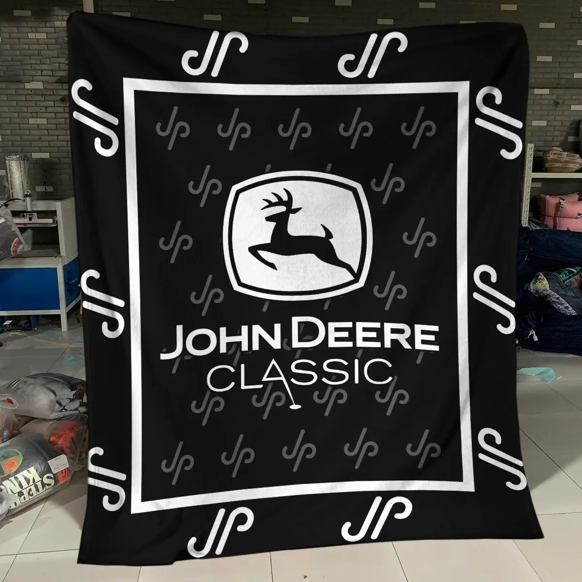 John Deere Classic Tournament JP Golf Brand Exclusive Logo All Over Prints BLJDC221024A01JPBLK - Blanket