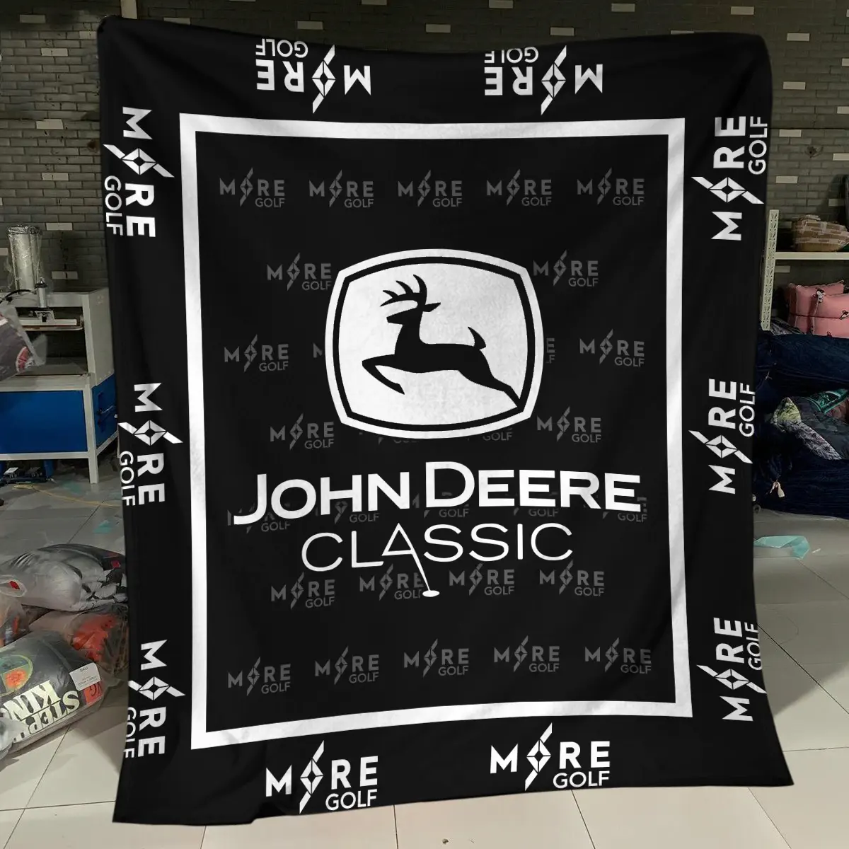 John Deere Classic Tournament More Golf Brand Exclusive Logo All Over Prints BLJDC221024A01MORBLK - Blanket