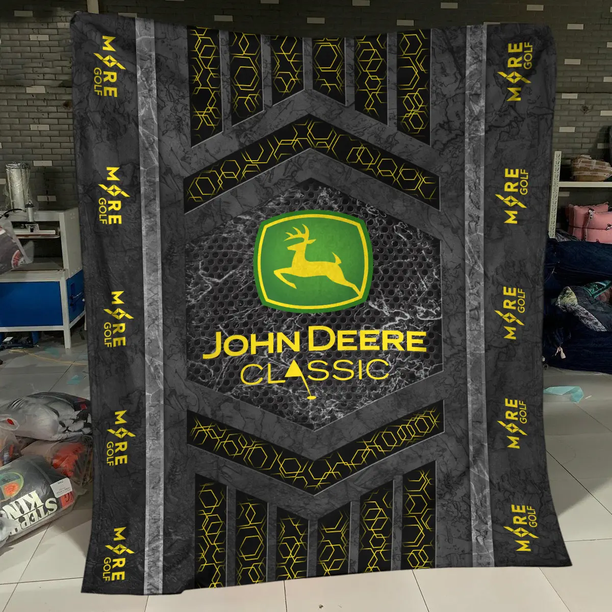 John Deere Classic Tournament More Golf Brand Exclusive Logo All Over Prints BLJDC231024A01MORBLK - Blanket