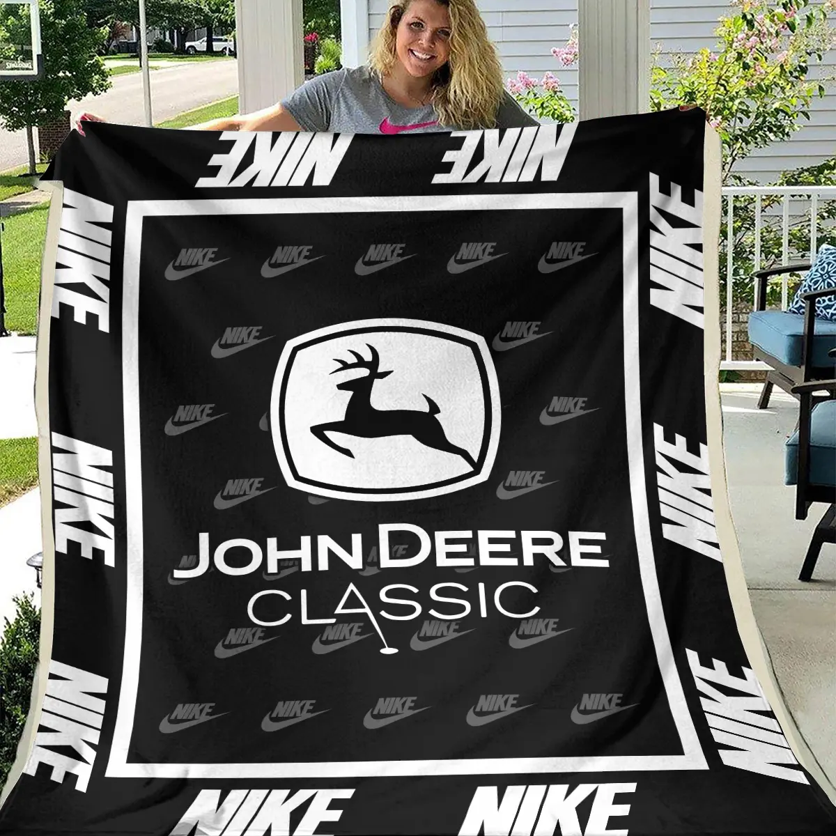 John Deere Classic Tournament Nike Brand Exclusive Logo All Over Prints BLJDC221024A01NKBLK - Blanket