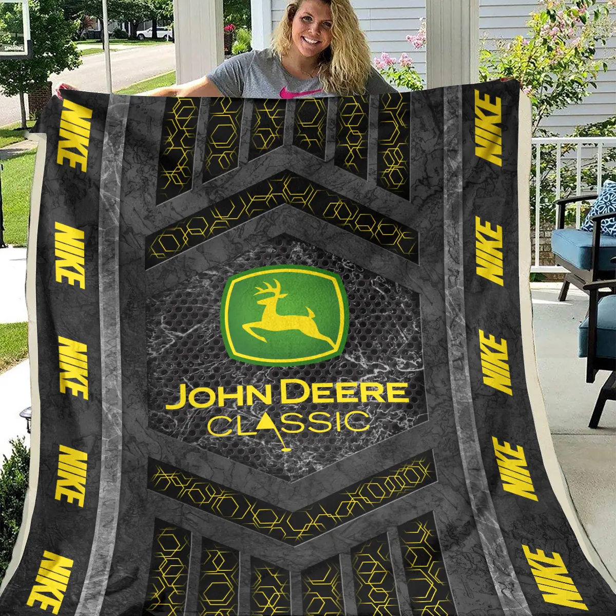 John Deere Classic Tournament Nike Brand Exclusive Logo All Over Prints BLJDC231024A01NKBLK - Blanket