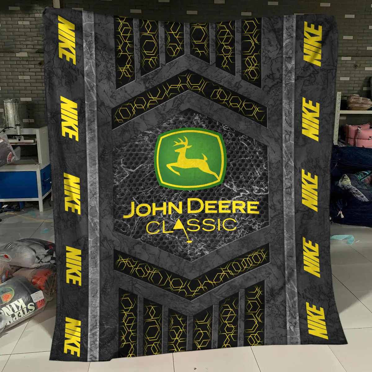 John Deere Classic Tournament Nike Brand Exclusive Logo All Over Prints BLJDC231024A01NKBLK - Blanket