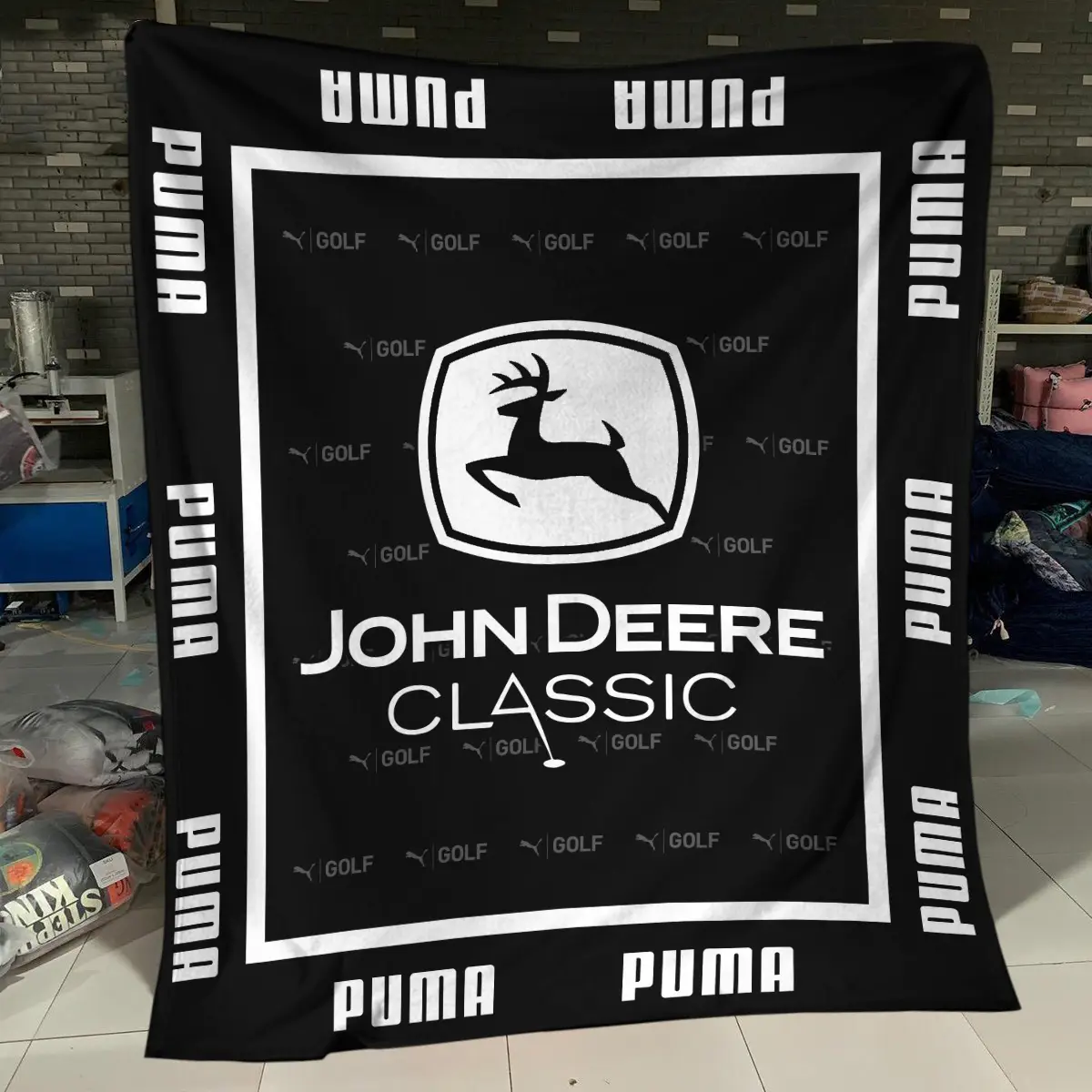 John Deere Classic Tournament PUMA Golf Brand Exclusive Logo All Over Prints BLJDC221024A01PUMBLK - Blanket