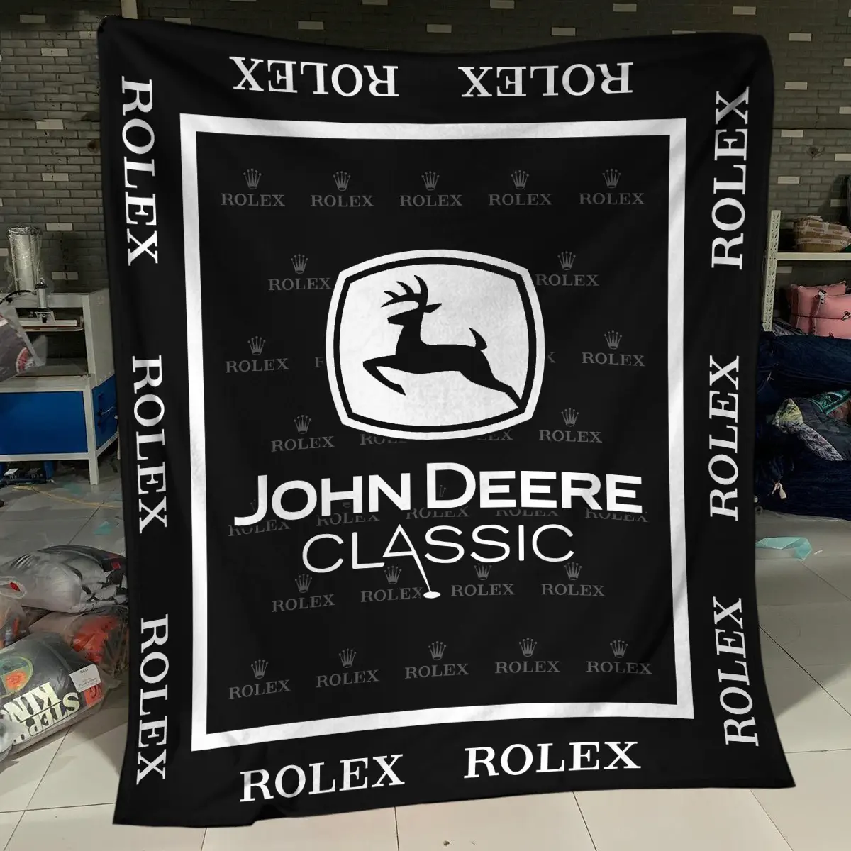 John Deere Classic Tournament Rolex Brand Exclusive Logo All Over Prints BLJDC221024A01ROXBLK - Blanket