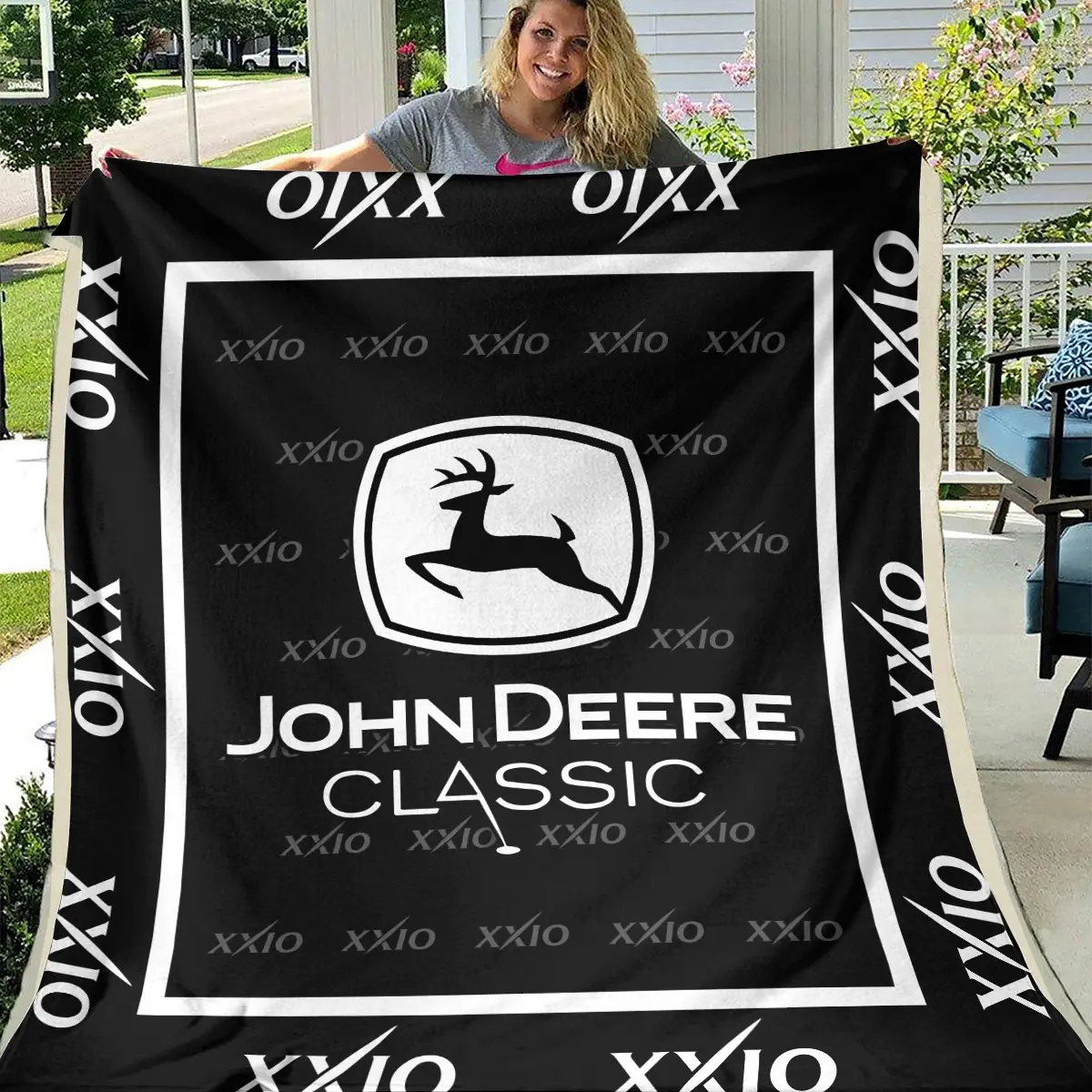 John Deere Classic Tournament XXIO Brand Exclusive Logo All Over Prints BLJDC221024A01XXBLK - Blanket