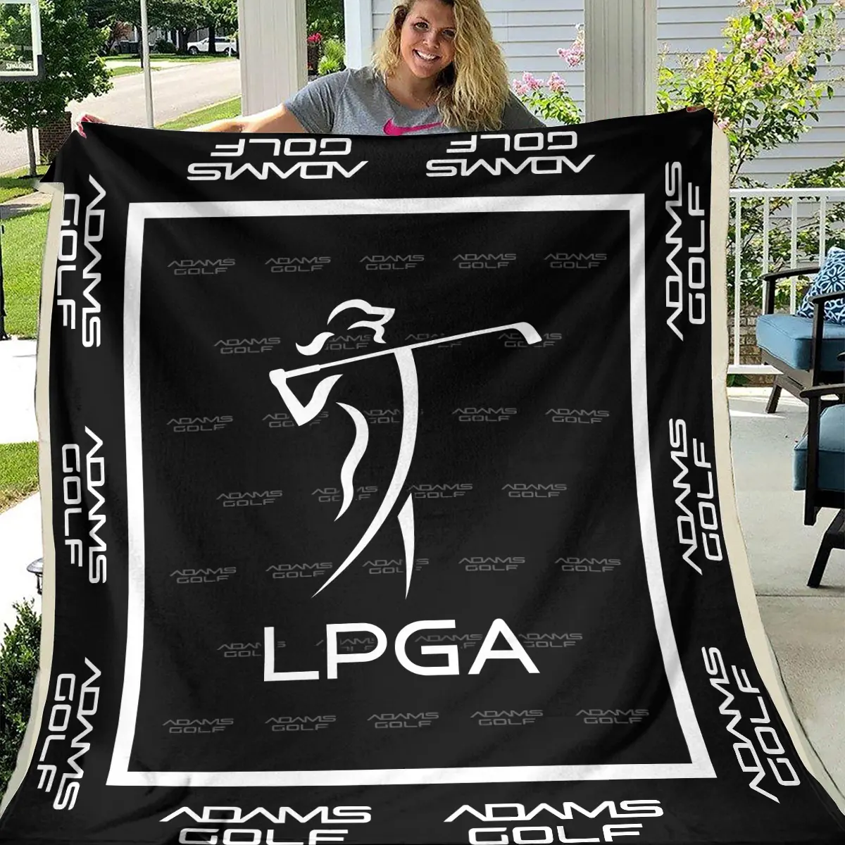 LPGA Tournament Adams Golf Brand Exclusive Logo All Over Prints BLLPGA221024A01AGBLK - Blanket