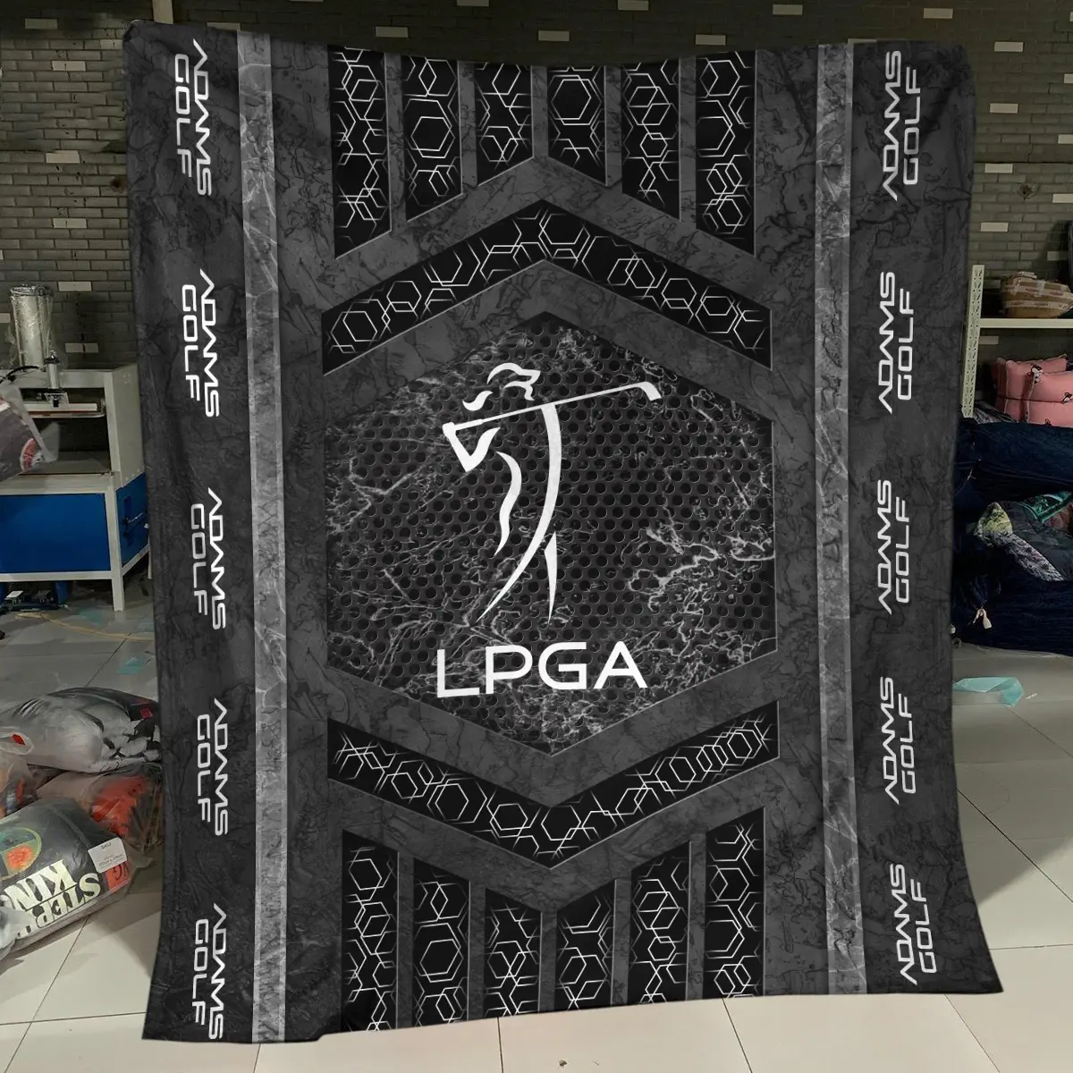 LPGA Tournament Adams Golf Brand Exclusive Logo All Over Prints BLLPGA231024A01AGBLK - Blanket