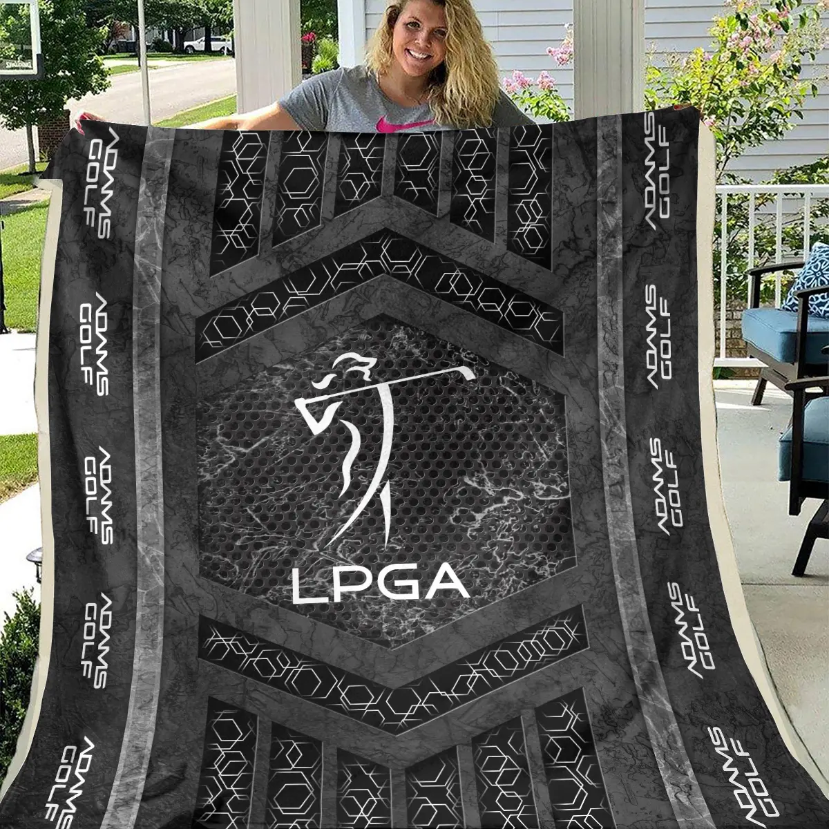 LPGA Tournament Adams Golf Brand Exclusive Logo All Over Prints BLLPGA231024A01AGBLK - Blanket