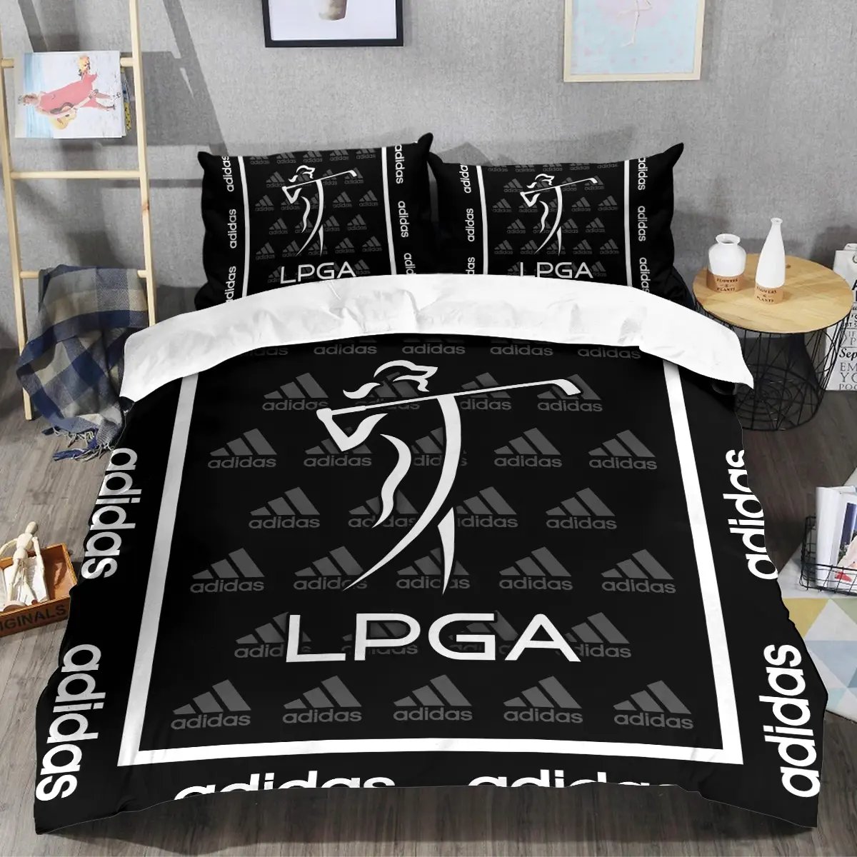 LPGA Tournament Adidas Brand Exclusive Logo All Over Prints BLLPGA221024A01ADSJT - Bedding Set