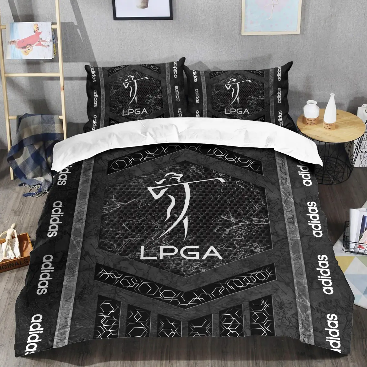 LPGA Tournament Adidas Brand Exclusive Logo All Over Prints BLLPGA231024A01ADSJT - Bedding Set