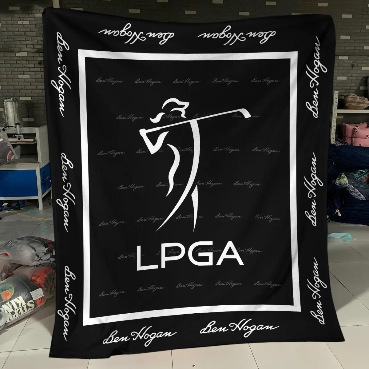 LPGA Tournament Ben Hogan Brand Exclusive Logo All Over Prints BLLPGA221024A01BHBLK - Blanket